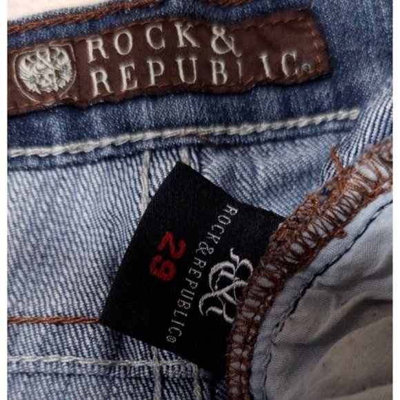 Rock & Republic Kasandra 32x31 Bootcut Low Rise Stretch Embellished Jeans - Picture 12 of 16